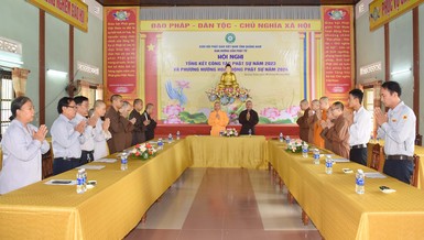 Hội nghị tổng kết Phật sự năm 2023 và trình phương hướng hoạt động năm 2024 của Ban Hướng dẫn Phật tử tỉnh Quảng Nam diễn ra tại chùa Đạo Nguyên (TP.Tam Kỳ)