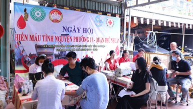 Ngày hội hiến máu tình nguyện P.11, Q.Phú Nhuận được tổ chức tại chùa Phú Thạnh