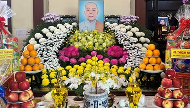 Di ảnh Ni trưởng Thích nữ Như Hòa được tôn trí tại tổ đường chùa Từ Hạnh (Q.Bình Tân, TP.HCM)