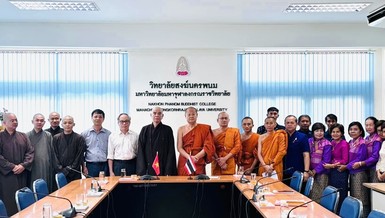 Thống nhất biên bản ghi nhớ hợp tác giáo dục giữa Học viện Phật giáo VN tại Huế và MCU Nakhon Phanom (Thái Lan)