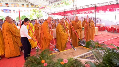 Chính thức động thổ khởi công xây dựng chùa Lưu Phương (thôn Phương Cựu 1, xã Phương Hải, H.Ninh Hải, tỉnh Ninh Thuận) 