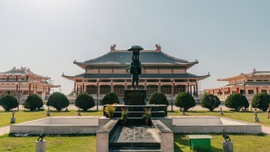 Nhà tưởng niệm Huyền Trang được xây dựng để tưởng nhớ, đồng thời tôn vinh những đóng góp to lớn của ngài Huyền Trang (603–664) cho lịch sử Phật giáo của Ấn Độ và Trung Quốc - Ảnh: Phùng Anh Quốc/BGN