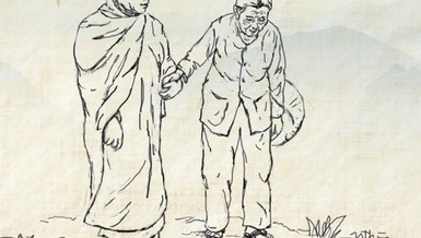 Bài trên Báo Giác Ngộ số đặc biệt Vu lan - Ảnh minh họa: Nhuận Thường