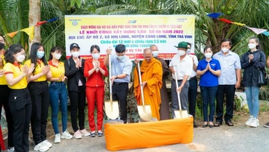 Ban Trị sự Phật giáo tỉnh Trà Vinh khởi công xây dựng cầu giao thông nông thôn mới