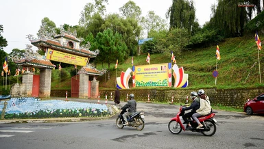 Trang trí chuẩn bị cho sự kiện quan trọng của Phật giáo tỉnh Lâm Đồng