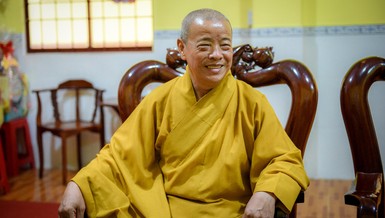 Hòa thượng Thích Trí Minh, Phó Trưởng ban Thường trực Ban Trị sự GHPGVN tỉnh Trà Vinh, Trưởng ban Giáo dục Phật giáo tỉnh, Hiệu trưởng Trường Trung cấp Phật học Trà Vinh - Ảnh: GN