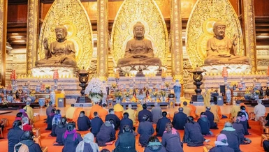 Trang nghiêm lễ Kỷ niệm Đức Phật Thích Ca thành đạo tại chùa Tam Chúc, Hà Nam - Ảnh: Chùa Tam Chúc