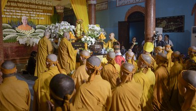 Giác linh đường Trưởng lão Hòa thượng Thích Thanh Sơn tại tổ đình Vạn Thọ (Q.1, TP.HCM)