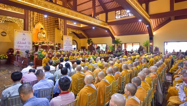 Lễ khánh tạ Tam bảo và tưởng niệm Hòa thượng Thích Quảng Tâm tại tu viện Vĩnh Đức - Ảnh: Quảng Đạo