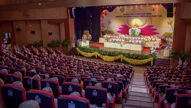 Toàn cảnh Tọa đàm “Ni giới Lâm Đồng: Truyền trì chánh pháp – Thừa hành Phật sự” diễn ra tại Hội trường Opera - Quảng trường Lâm Viên chiều 23-3 - Ảnh: Quảng Đạo/BGN