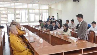 Ban Trị sự GHPGVN tỉnh Lâm Đồng, Sở Dân tộc và tôn giáo và các ban ngành họp mặt, trao đổi công tác Phật sự vào chiều 24-3