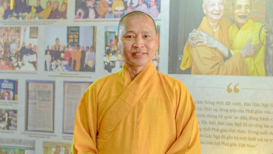 Thượng tọa Thích Minh Quang, Ủy viên Ban Trị sự GHPGVN TP.HCM, trụ trì tổ đình Vạn Thọ - Ảnh: Quảng Đạo/BGN