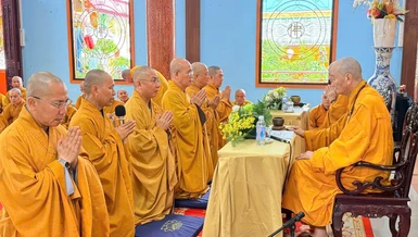 Chư Tăng liên phường Tân Định, Sài Gòn, Bến Thành, Cầu Ông Lãnh cử hành lễ tác pháp an cư kiết hạ Phật lịch 2570 