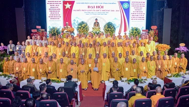 Ban Thường trực Ban Trị sự GHPGVN tỉnh Lâm Đồng, nhiệm kỳ 2026-2031 ra mắt - Ảnh: Quảng Đạo/BGN