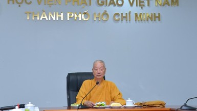 Trưởng lão Quyền Pháp chủ GHPGVN quang lâm chỉ đạo - Ảnh: Bảo Toàn/BGN