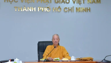 Trưởng lão Quyền Pháp chủ GHPGVN quang lâm chỉ đạo - Ảnh: Bảo Toàn/BGN