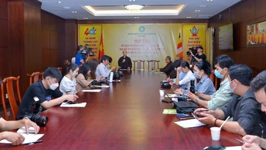 Quang cảnh buổi họp báo tại Việt Nam Quốc Tự