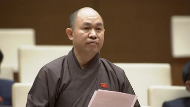 Thượng tọa Thích Đức Thiện, Phó Chủ tịch kiêm Tổng Thư ký Hội đồng Trị sự GHPGVN - Ảnh: Quốc hội