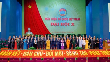 Lãnh đạo Đảng, Nhà nước với đạo biểu tham dự Đại hội đại biểu toàn quốc Mặt trận Tổ quốc Việt Nam lần thứ X, nhiệm kỳ 2024-2029 - Ảnh: Đăng Huy