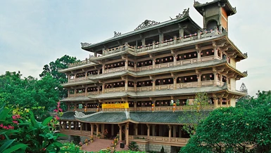 Cơ sở I Học viện Phật giáo VN tại TP.HCM (750 Nguyễn Kiệm, Q.Phú Nhuận) - Ảnh: Võ Văn Tường/BGN