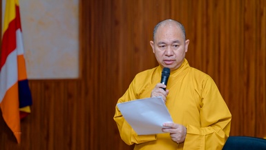 Thượng tọa Thích Đức Thiện, Phó Chủ tịch, Tổng Thư ký Hội đồng Trị sự GHPGVN - Ảnh: Đăng Huy/BGN