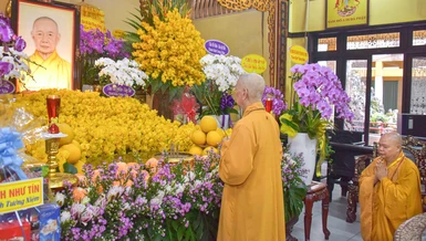 Đức Pháp chủ tưởng niệm cố Trưởng lão Hòa thượng Thích Thanh Kiểm (1920-2000) - Ảnh: Quảng Đạo/BGN