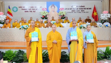 Lễ khai giảng Lớp Sơ cấp Phật học TP.Thủ Đức khóa I (2022-2024)