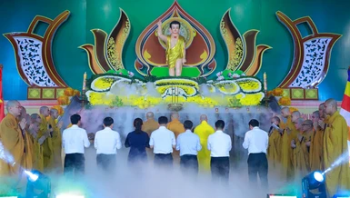 Đại lễ Phật đản Phật lịch 2569 của GHPGVN TP.Thủ Đức được tổ chức tại chùa Thiên Minh vào chiều 15-4-Ất Tỵ (12-5-2025) - Ảnh: Trung Thắng