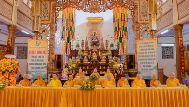 Hội nghị tổng kết công tác Phật sự năm 2025 của Ban Trị sự GHPGVN tỉnh Khánh Hòa diễn ra tại chùa Long Sơn - P.Tây Nha Trang