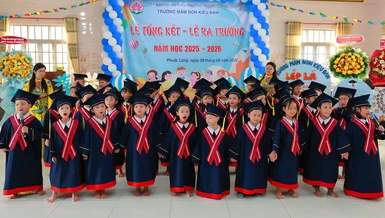 43 em lớp Lá hoàn thành chương trình Mầm non, chuẩn bị bước vào bậc Tiểu học - Ảnh: Trung Thắng