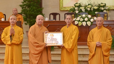 Hội nghị Tổng kết công tác Phật sự năm 2023 của Ban Nghi lễ T.Ư GHPGVN tổ chức tại Việt Nam Quốc Tự vào chiều 14-1-2024 - Ảnh: Bảo Toàn