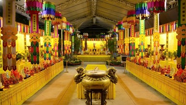 Đàn tràng kỳ siêu chẩn tế được tổ chức lần đầu tiên kể từ sau khi tái thiết chùa Phổ Quang vào năm 2022 - Ảnh: Bảo Toàn