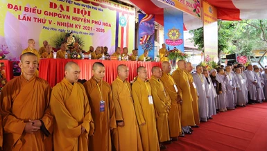Tân Ban Trị sự Phật giáo huyện Phú Hòa ra mắt đại hội