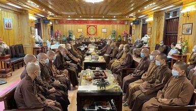 Buổi họp thường kỳ của Ban Trị sự Phật giáo tỉnh Thái Nguyên tại chùa Phù Liễn