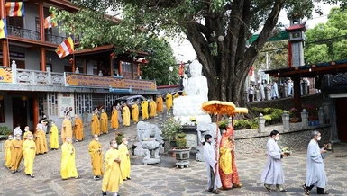  Cung nghinh chư tôn đức quang lâm tổ đình Sắc tứ Khải Đoan khai kinh Dược Sư