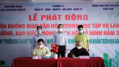 Nhóm sinh Pháp Vân ký kết phối hợp thực hiện các hoạt động về bảo vệ môi trường