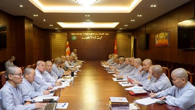 Ban Tổ chức Đại lễ tưởng niệm Đức Thánh Tổ Ni Đại Ái Đạo họp tại Việt Nam Quốc Tự