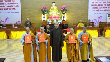 Trao quyết định bổ nhiệm trụ trì cho 2 ngôi chùa, 1 tịnh thất và 1 tịnh xá