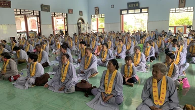 Bến Tre: Đạo tràng chùa Phước Lộc tổ chức khóa tu “Một ngày an lạc”