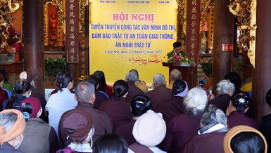 Lạng Sơn: Phật giáo tỉnh tổ chức hội nghị tuyên truyền về văn minh đô thị, trật tự trong dịp Tết 