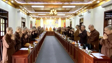 Ban Trị sự GHPGVN tỉnh họp triển khai một số công tác Phật sự quan trọng năm 2023