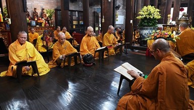 Khóa lễ tại trường hạ chùa Bà Đá, TP.Hà Nội