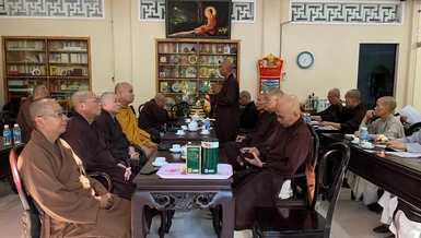  Ban Thường trực Ban Trị sự GHPGVN tỉnh họp báo cáo, tổng kết sự kiện 60 năm Bồ-tát Thích Quảng Đức vị pháp thiêu thân