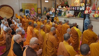 Ban Trị sự GHPGVN tỉnh Lào Cai tổ chức lễ tác bạch an cư tại trường hạ chùa Cam Lộ