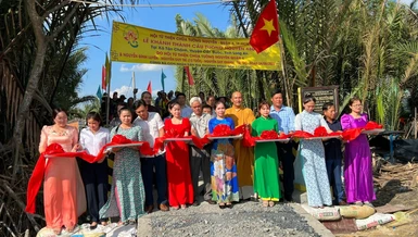 Cắt băng khánh thành cầu Tường Nguyên 480 tại xã Tân Chánh, H.Cần Đước