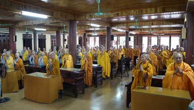 Chư tôn đức trường hạ chùa Bồ Đề tổ chức lễ Tự tứ, kết thúc khóa An cư kiết hạ Phật lịch 2567