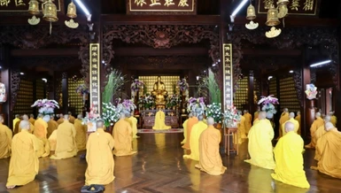 Chư Tăng chùa Sắc tứ Khải Đoan tổ chức lễ tác pháp, kết thúc khóa An cư kiết hạ Phật lịch 2567