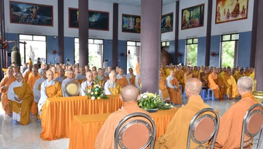 Chư Tăng, Ni GHPGVN tỉnh Ninh Thuận tổ chức lễ tạ pháp khóa An cư kiết hạ