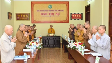  Ban Trị sự Phật giáo tỉnh Đắk Nông tổ chức buổi họp sau ba tháng An cư kiết hạ
