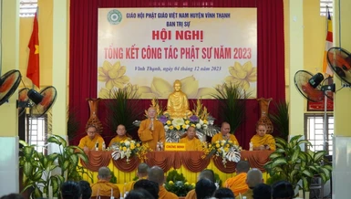 Hội nghị tổng kết hoạt động Phật sự năm 2023 của Ban Trị sự GHPGVN H.Vĩnh Thạnh